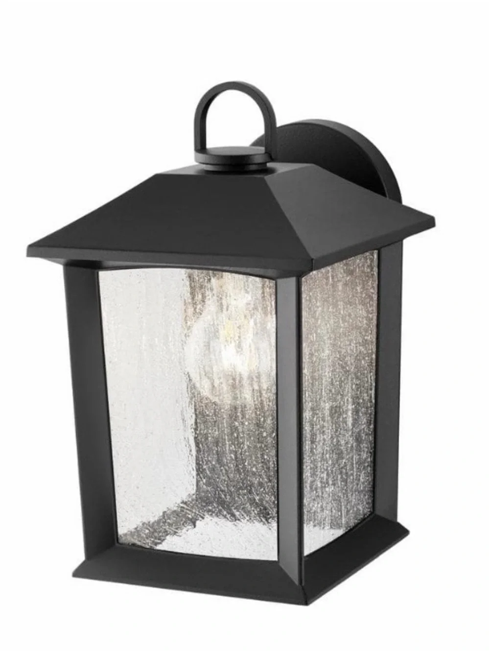 New Hampton Bay Ashton Black Outdoor Wall Lantern light